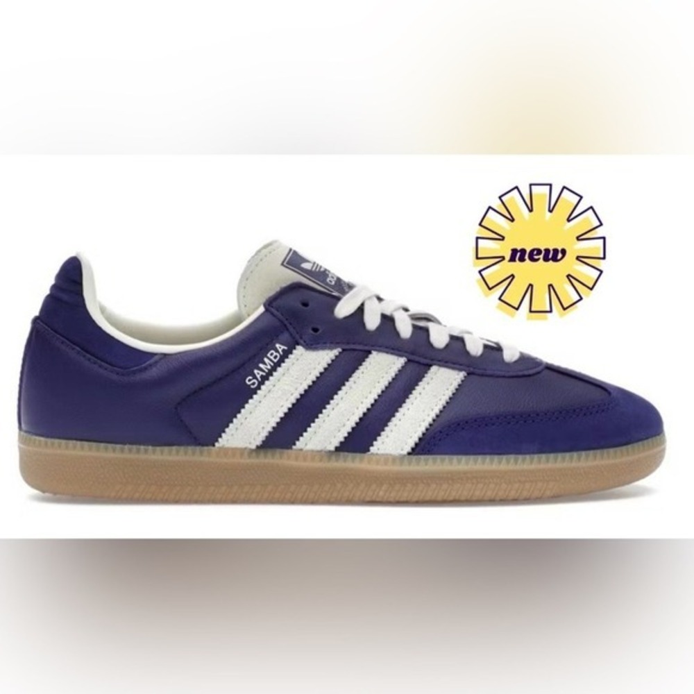 Adidas‎ Samba OG Collegiate Purple Cream White Gum Sneakers JI2736 Womens 6.5